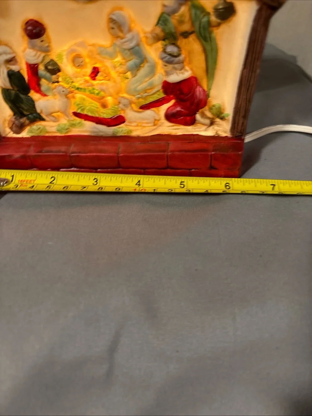 Chadwicks Red and Brown Nativity Light Porcelain Holiday Scene